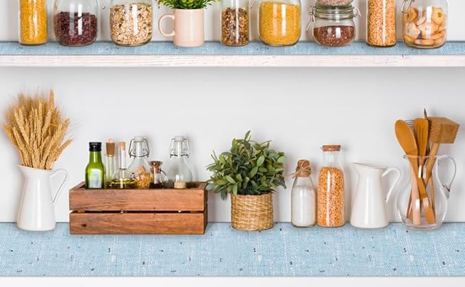 Shelf Liner 18" W x 96" L Cabinet Liners Non Adhesive, Drawer Liners Non Slip Kitchen Mat Waterproof Oil-Proof for Kitchen Cabinet, Shelves, Refrigerator, Storage, Easy to Trim