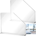 Vesici 2 Pcs Clear Acrylic Sink Splash Guard Freestanding Panel Barrier with Easy Reach Cutaway Kitchen Guard Protective Splatter Barrier for Home Hospital(23.625" Length, 18" Height, 4.5" Base)