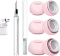 3 Pairs Replacement Ear Tips for AirPods Pro 2nd & 1st(S/M/L, Pink) | with Noise Reduction Hole, Silicone Ear Tips with Cleaning Pen & Portable Storage Box, Fit in the Charging Case
