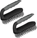 SetSail Scrub Brush, Stiff Bristle Cleaning Scrubber, 2 Pack(Black Grey) | Durable Bristles Ergonomic Non-Slip Tpr Grip. U-Style Hanging Loop for Storage. Use for Shower, Tub, Tile, Kitchen, Carpet.