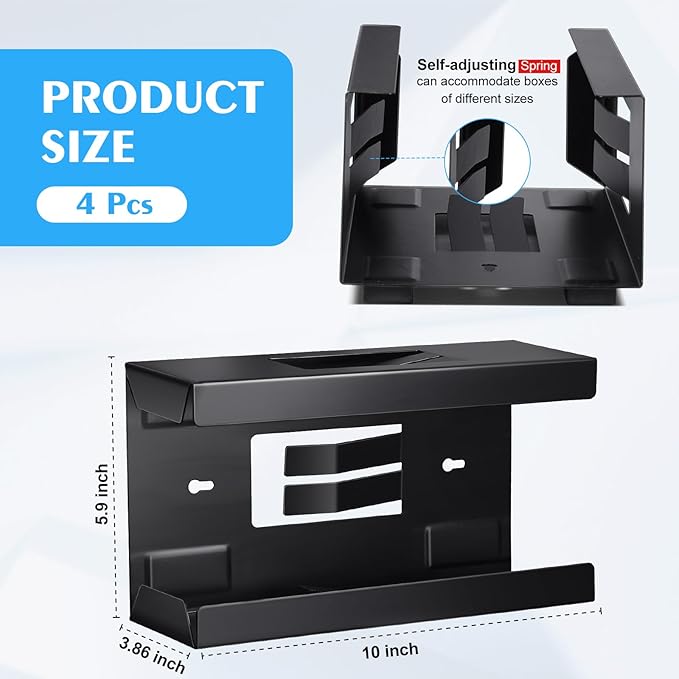 1 Pcs Magnetic Glove Box Holder Dispenser Wall Mounted Towels Wipes Paper Tissue Glove Box Holder for Hospital Home Office Organizing Accessories (1)