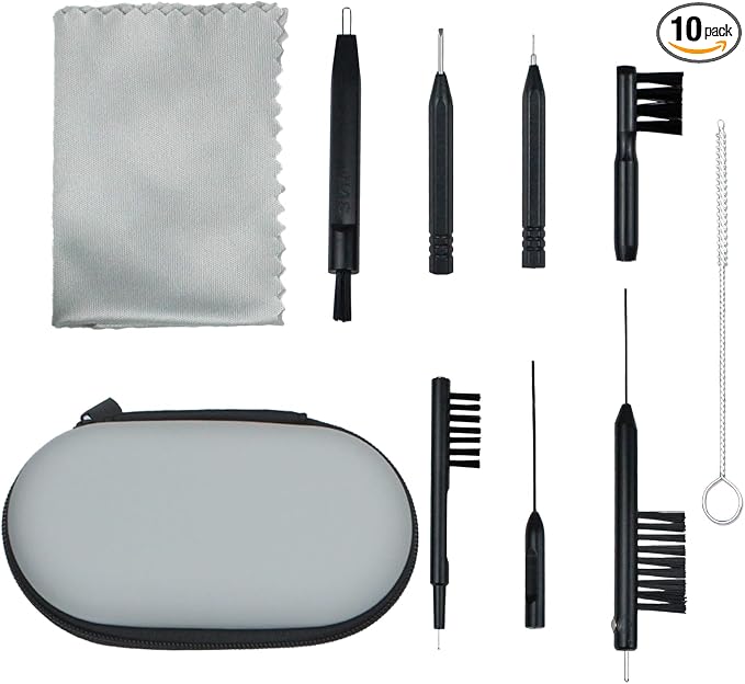 10 PCS Hearing Aid Cleaning Kits Hearing Amplifier Brush Tools Earbuds Headphones Airpods Cleaner Brush Kits with Case