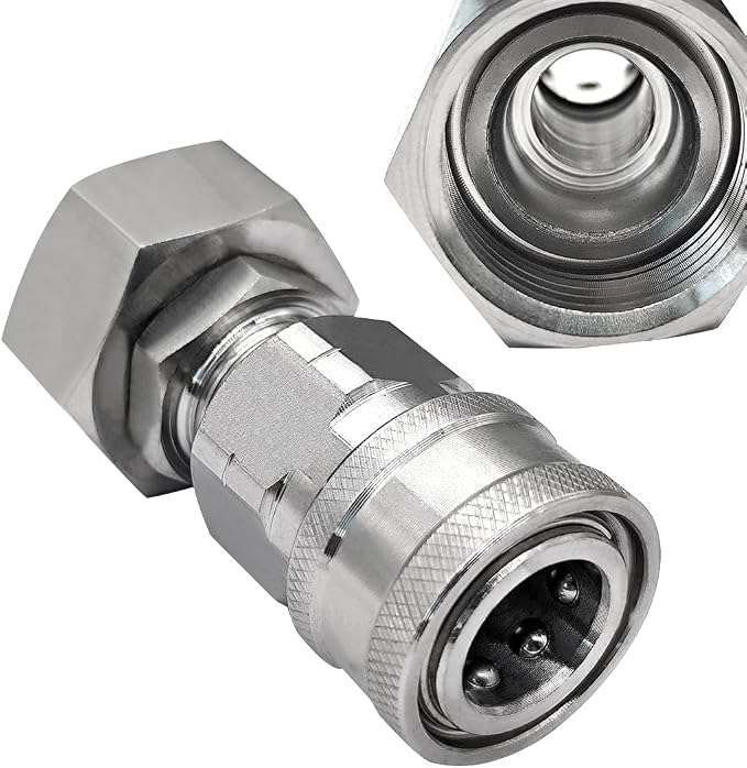 Beduan Stainless Steel 3/4 Garden Hose Female Threaded to 3/8 (!NOT for 1/4!) Pressure Washer Adapter Convert Hose to Power Washer Quick Connector Socket Coupler(3/8 QC)