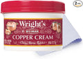 Wright's by Weiman Cream Copper and Brass Cleaner - Gently Cleans and Removes Tarnish without Scratching, Polishing Cloth Included