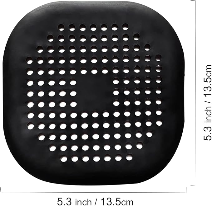 2 Pieces Shower Drain Hair Catcher Bathtub Stopper Home Drain Protectors Drain Cover with Sucker Water Trap Sink Cover for Bathroom Bathtub and Kitchen (Black,Black)