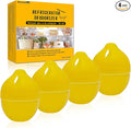 Refrigerator Deodorizer, Fridge Deodorizer More Effective Than Baking Soda, Refrigerator Odor Absorber for Refrigerator Freezer and Freezer Compartments, Natural Gel，(4 Pcs/Lemon Flavor)