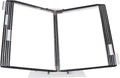 Tarifold Desktop Reference Display System, 10 Pockets, Expandable, Black | 10 double-sided PVC pockets, holds 20 letter-size sheets, sturdy metal base, quick-find indexing, quick and easy to assemble