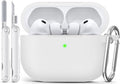 for AirPods Pro 3 Case 2025,Come with Cleaner Kit,White | Silicone Protective Cover for Airpod Pro 3rd Generation Case with Keychain,for Women Men,One-Piece Design,Shockproof