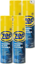 Zep Foaming Glass and Plexiglass Cleaner - 19 oz (Case of 4) ZUFGC19 - Foaming Formula Clings to Vertical Surfaces. Trusted by Pros