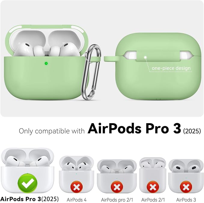 for AirPods Pro 3 Case 2025,Come with Cleaner Kit,Magnetic Teal | Silicone Protective Cover for Airpod Pro 3rd Generation Case with Keychain,for Women Men,One-Piece Design,Shockproof,Magnetic