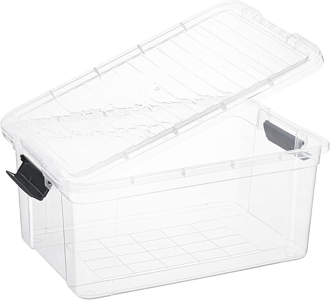 Superio Storage Bins with Lids- 4 Pack, 21 Qt Clear Boxes for Organizing, Stackable Plastic Containers- BPA Free, Non-Toxic, Odor Free, Organizer for Home, Office, Dorm