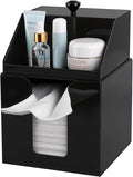 Anyoifax Disposable Facial Towels Storage Double Layer Acrylic Box, Black | Face Towelettes Holder with Clean Skin Club Clean Towel XL Cotton Pads Container Qtip Bin for Bathroom Counter