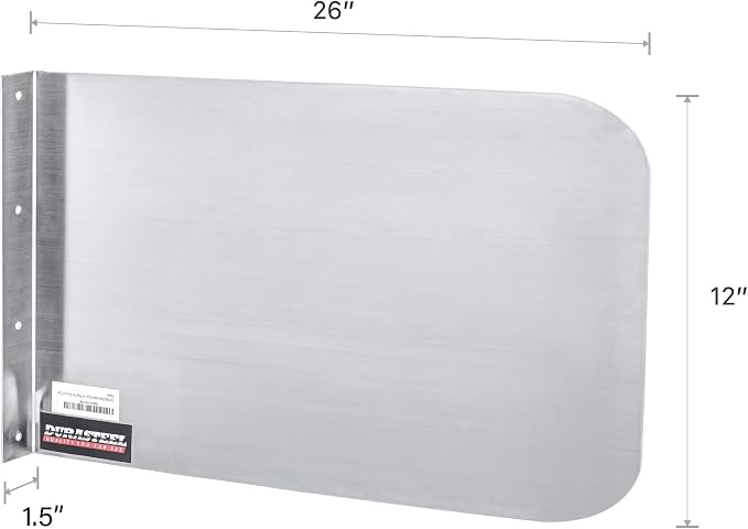 DuraSteel Stainless Steel Sink Splash Guard - 26" x 12" Wall Mount Commercial Kitchen Shield - Kitchen Safety & Hygiene Cooking Splatter Screen - Ideal for Hand Sinks, Prep Sink, Utility Sink