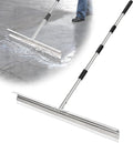 CAROD 33.4" Large Floor Squeegee for Concrete, Commercial Heavy Duty Silicone Blade Squeegee for Floor with 63" Stainless Handle, Anti-Splash Curved Baffle for Garage, Factory, and Tough Cleaning Jobs