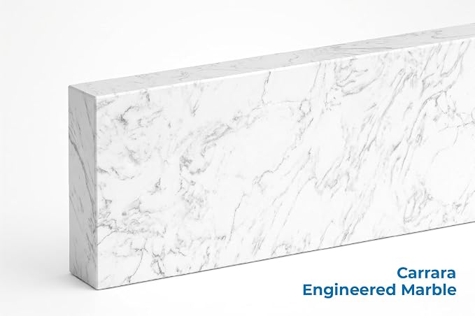 Bathroom Vanity Sink Backsplash/Sidesplash (Engineered Carrara Marble, 4" x 60")