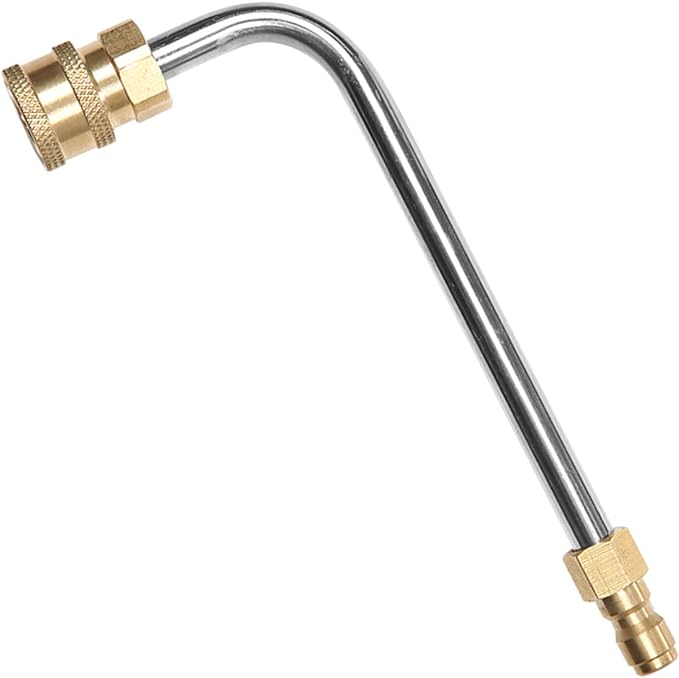 Washer Gutter Cleaner Attachment,Pressure Washer Gutter Rod for Lance/Wand 1/4 Inch Quick Connect,90 degrees curved rod (7 inch)