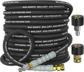 3/8" Pressure Washer Hose 25FT 4800 PSI, Kink Resistant Steel Braided Layer & NonMarking Rubber for Hot/Cold Water, High Power Washer Hose With 3/8 Inch Quick Connect & M22 Fitting, Black