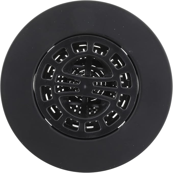 Danco 11086 Round Shower Hair Catcher with Replacement Baskets, Shower Drain Cover and Drain Protector in Matte Black