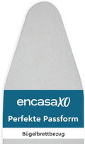 Encasa XO Ironing Board Cover and Pad 28"x12" - Thick 2mm Foam Padding, Drawstring Tightening & Lock, Heat Reflective, Scorch & Stain Resistant, Mini Ironing Board - Silver Premium