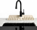 Premium Kitchen Sink Splash Guard – 16" x 5.7" Silicone Faucet Mat with Secure Pressure Clip, True 10° 3D Drainage(No Pooling), Anti-Lift Design, Flexible Leak-Sealing Ring, Non-Slip Fit Behind Faucet