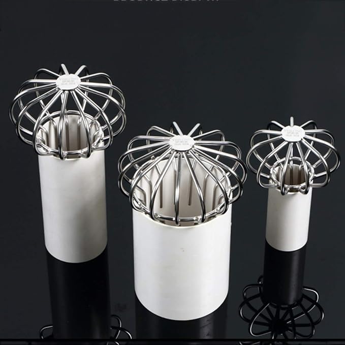 304 Stainless Steel Drain Outdoor Roof Anti-Blocking Line Cap Round Floor Net Cover Drainage Floor Line Leak Gutter Cleaning Tool (3 inch)