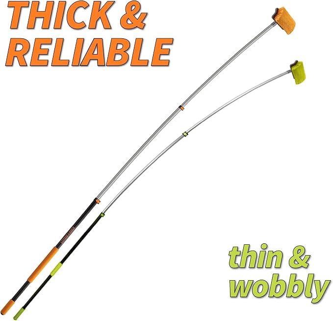 25 Foot Exterior House Cleaning Brush Set with 5-18 ft Extension Pole | Vinyl Siding Brushes with Telescopic Extendable Pole & Window Cleaning Squeegee // The Ultimate Extension Scrub Brush Set