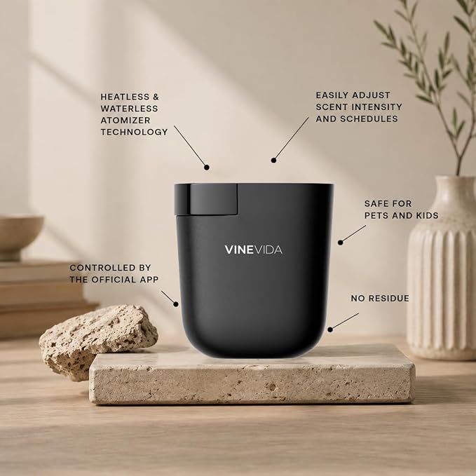 VINEVIDA Prime Plug-in Diffuser for Home & Office | Fragrance Oil Diffuser - Cold Air Diffuser for Essential Oils | Scent Machine (2 Hotel Scents Included)