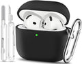for AirPods 4 Case, TNSNK Silicone AirPod 4 Case Cover Compatible with Apple Airpods 4th Gen, Shockproof Protective Cases for Women Girly with Cleaner Kit and Keychain, Front LED Visible