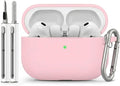 Full-Coverage dustproof Design for AirPods Pro 3 Case Cover with Cleaner Kit, Soft Silicone Cover for AirPods Pro 3rd Generation Comes with Keychain,Suitable for 3rd Generation,Pink