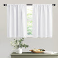 RYB HOME Curtains for Bedroom 63 inches Long, Blackout Thermal Insulating Window Treatment Drapes for Living Room Bathroom Basement Laundry Classroom, W 34 x L 63, Pure White, 2 Panels