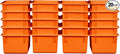 Wood Designs Cubby Storage Bin, Heavy Duty Plastic Containers for Kids Orange Cubby Tray Set of 20