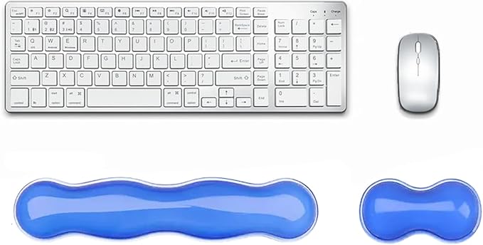 Update Gel Keyboard Wrist Rest & Mouse Wrist Rest Set – Silicone Wrist Support Pad for Pain Relief, Effortless Typing, Gaming, Computer, Laptop, Office – Anti-Slip Base, Easy to Clean