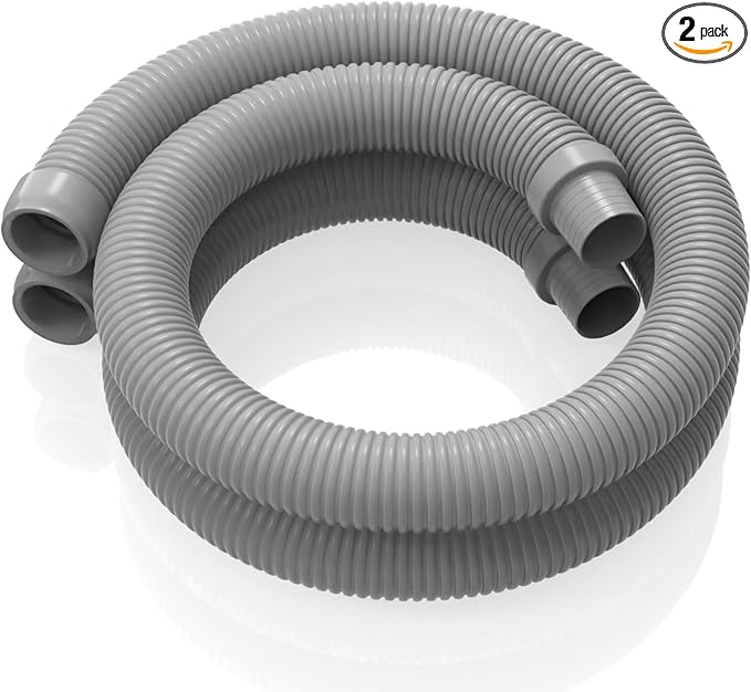Poolvio Pool Vacuum Hose 2-Pack, Spare & Replacement, 40" Flexible Spiral-Wound Hose with 1.5" Male & Female Cuff Ends, Compatible with Most Inground Pool Automatic Cleaners, Gray