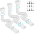 Gutterlix 3 Pack Flexible Gutter Downspout Extensions Extendable from 21" to 67", Downspout Extender Comes with Adapters, Thickened Down spout Drain Extension for Rainwater Drainage(White)