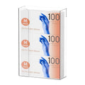 Acrylic Glove Box Holder Wall Mount With Adhesive,No Drilling Disposable Medical Rubber Glove Holder on Wall & Hanging Hospital Hair Net,Mask,Latex Gloves Dispenser,Gloves Rack & Storage,Clear