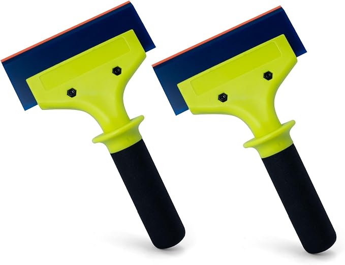 NEWISHTOOL 2 Pack Rubber Squeegee with Nylon Handle Window Tint Tools | Tint Squeegee for Water Removal, Glass Cleaning, PPF Installing and Window Film Application