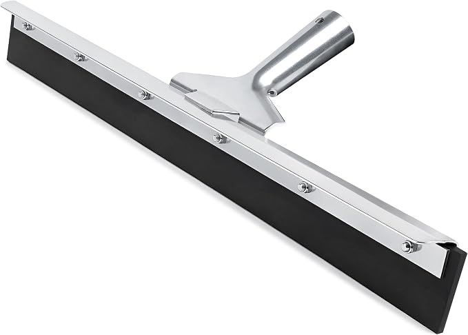 Garage Floor Squeegee 18’’, Neoprene Blade Asphalt Squeegee, Taper Pole Connection - Handle Sold Separately for Tiles, Concrete and Asphalt