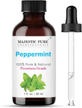 Majestic Pure Peppermint Essential Oil for Diffuser - 1 Fl Oz | 100% Pure & Natural Essentials Oils for aromatherapy, massage blends and DIY home fragrance projects, Massage and room sprays