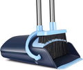 Broom and Dustpan Set for Home 2025 Indoor Outdoor Broom with Dustpan Combo Set Upright Dust Pans with Long Handle Angle Broom for Kids Garden Pet Hair Lobby Wood Floor Kitchen