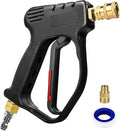 MEKOH Short Pressure Washer Gun, 4000 PSI High Power Washer Spray Gun, 10.5 GPM Foam Gun with 3/8'' Quick Connect, Stubby Pressure Washer Trigger Handle with M22-14mm Adapter for Extension Wand & Hose
