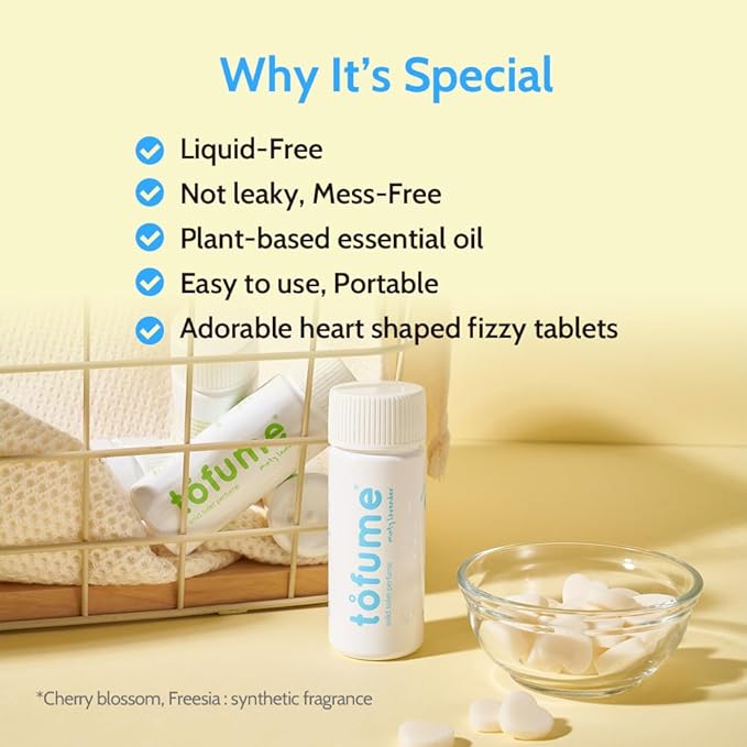 Effervescent Bathroom Air Freshener - Fresh Minty Lemon - Toilet Deodorizer, Bathroom Odor Eliminator, Toilet Freshener, Flushable Air Freshener Toilet Tablets, 1 Pack (30 Tablets)
