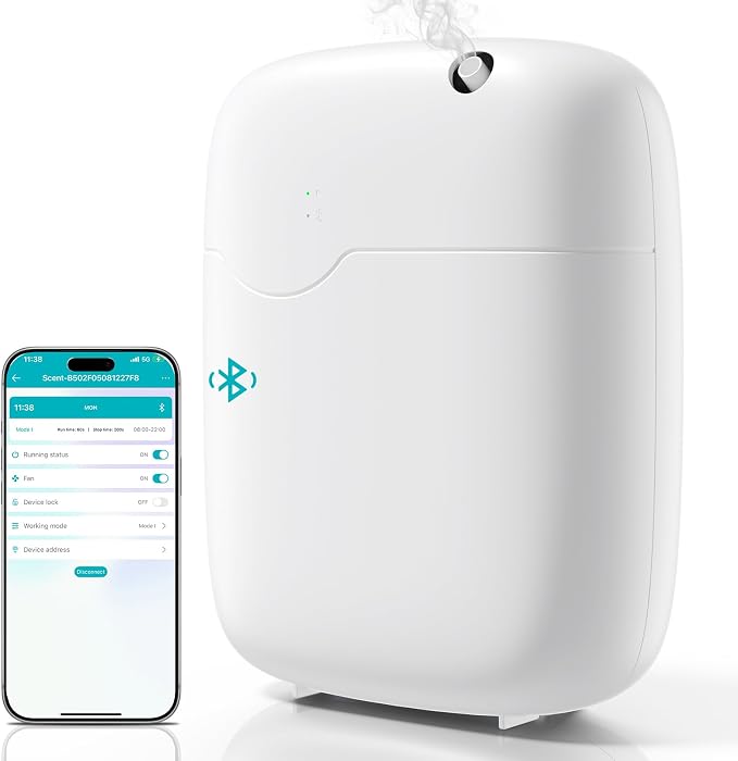 Waterless Essential Oil Diffuser for Home Large Room Hotel Whole House Gift | Scent Diffuser Up to 3000 sq ft, Smart Cold Air Scent Oil Machine, App & Panel Control,Long Lasting Aroma,No Water,400mL