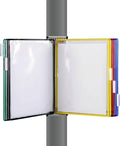 Tarifold Magnetic Wall Mount Reference System, 10 Pockets, Assorted Colors | 10 double-sided PVC pockets hold 20 letter-size sheets, magnetic mounting plate, snap-on index tabs, easy to install