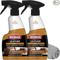 Weiman Leather Cleaner and Conditioner for Furniture - 12 Ounce - 2 Pack - Ultra Violet Protection Help Prevent Cracking or Fading of Leather Couches, Car Seats, Shoes, Purses