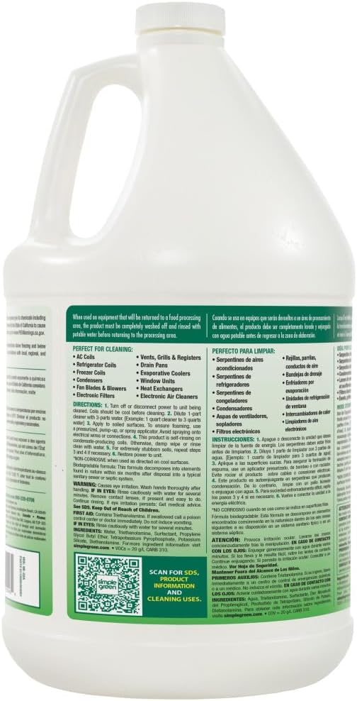 Simple Green Foaming Coil Cleaner - Gallon, 128 Fl Oz (Pack of 3)