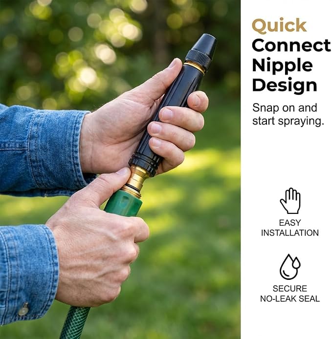 Heavy Duty High Pressure Hose Nozzle, 2026 Upgrade Adjustable Booster Home High Pressure Car Wash Water Gun with Booster Nozzle, Pressure Washer Hose Attachment for Plant Watering Lawn Car (B*2)