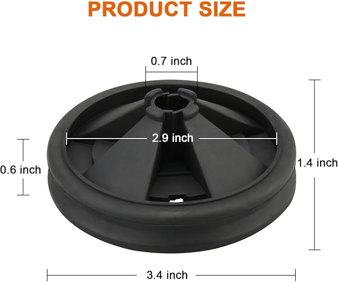 2Pcs 3 3/8" Garbage Disposal Splash Guard, Quiet Garbage Disposal Rubber Drain Insert, Sink Splash Guard QCB-AM Replacement for InSinErator Evolution Series, Removable Garbage Disposal Parts