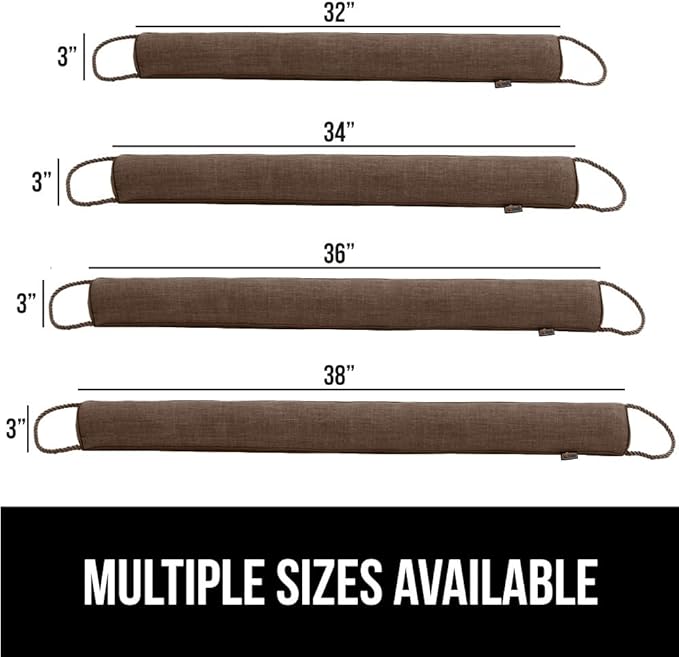GORILLA GRIP Door Draft Stopper for Bottom of Doors, Weather Stripping Seal Blocks Hot Air, Noise, Bugs, Keeps Cold AC in, Sound Proofing Easy Install Gap Filler, Home Essentials, 38 Inch, Brown