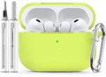 Ljusmicker for AirPods Pro 3 Case 2025 with Cleaner Kit,Fluorescent Green | Soft Silicone Protective Cover for Apple AirPod Pro 3rd Generation Case with Keychain for Women Men,Shockproof