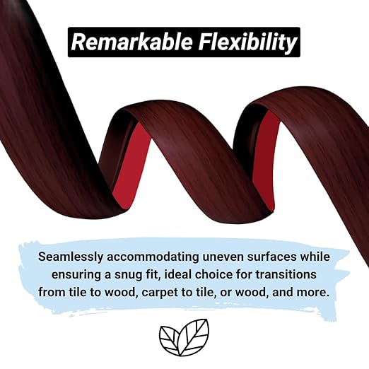 Floor Transition Strip Self Adhesive Carpet Wood Tile Vinyl Flooring Laminate Transition Cover Edge Trim Gap Doorway Threshold for Uneven Floors Heights Within 5 mm (120 inches, Red Wine)